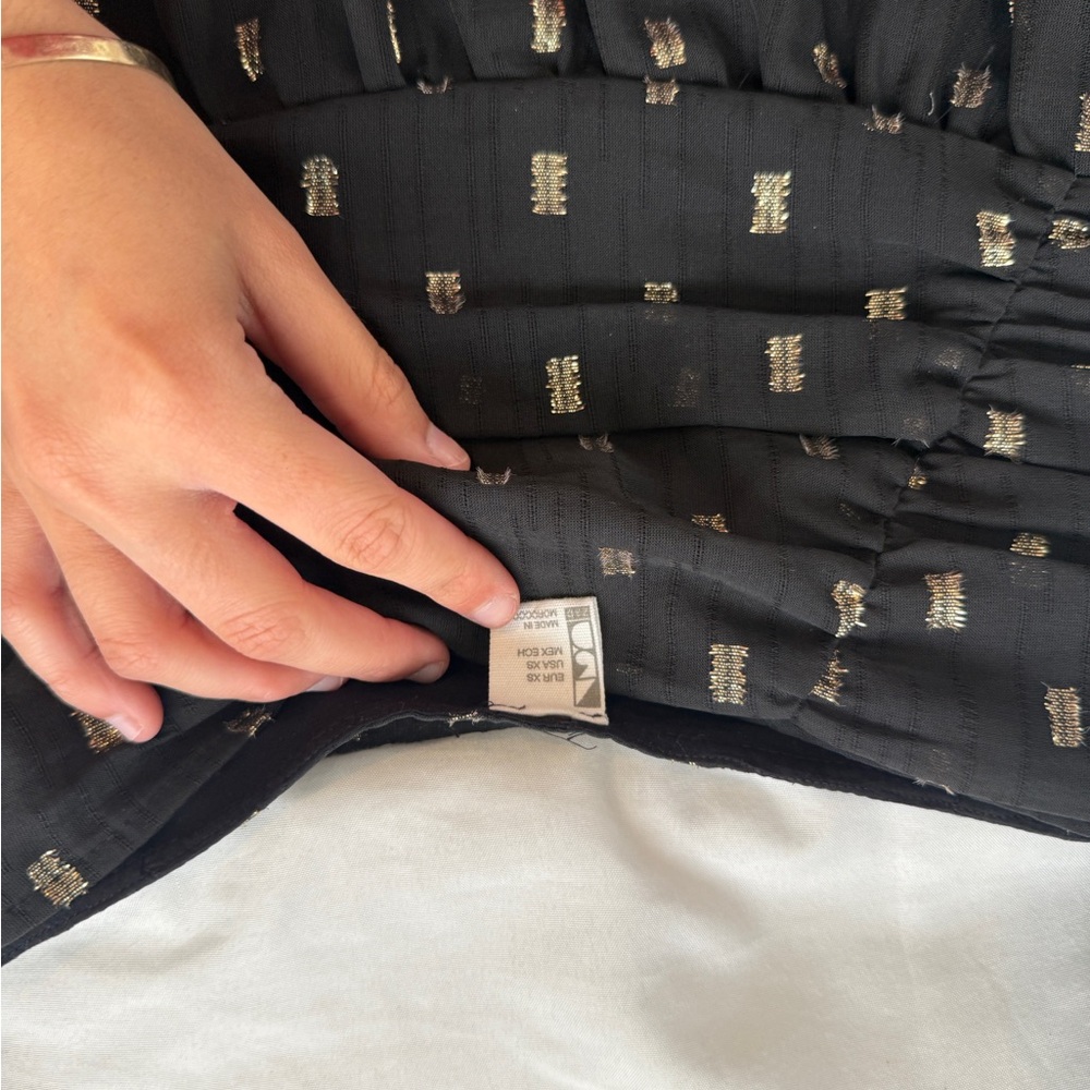 Zara Black Mini Skirt with Gold Accents - Picture 2 of 4